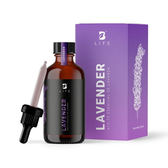 Aceite Esencial De Lavanda | 120 ml | Ingredientes Puros y Naturales | Lavender Essential Oil | B Life.