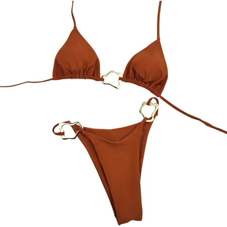 Zuesphe Womens Swimsuits Bikini Ladies Bathing Suits with Shorts Womens Swimwear Tummy Control 2 Piece Sexy White Beachwear Women Criss Cross Back Clearance Sales