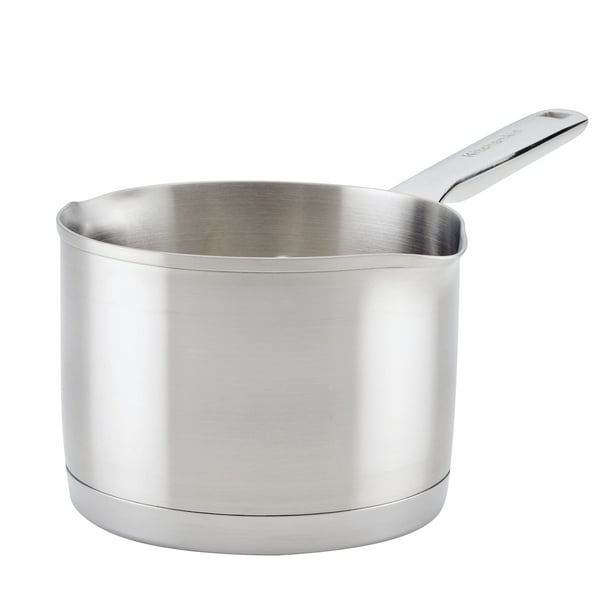 Cacerola KitchenAid con base de 3 capas de acero inoxidable, 1,5 L