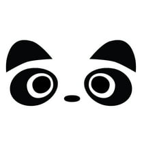 2x Cute Panda Face Door Handle Car Vinyl Decal Sticker 4.73" x 2.40" Black