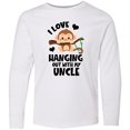 thumbnail image 3 of Inktastic Monkey I Love Hanging out with My Uncle Long Sleeve Youth T-Shirt, 3 of 5