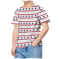 thumbnail image 4 of TOWED22 Kids 4th of July American Flag Shirts Boys Girls Patriotic Cotton T-Shirt Independence Day Tee Tops Sizes 3-10 Years（Beige,8-9 Y）, 4 of 4