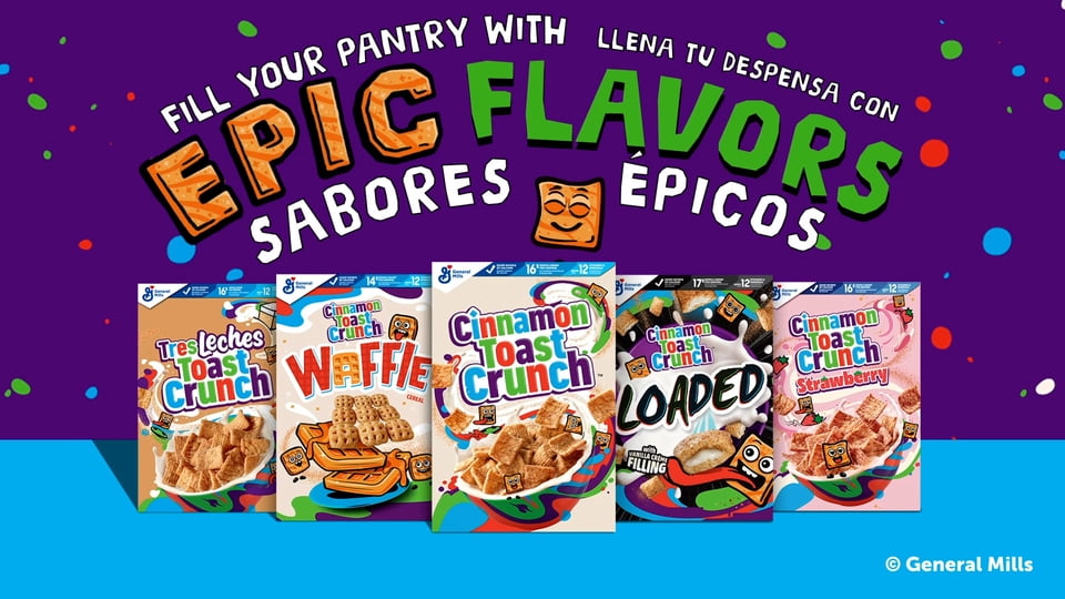 Pack of 2 Cinnamon Toast Crunch Mega Size Cereal, 27 oz Each + Free Valuenest Water Bottle