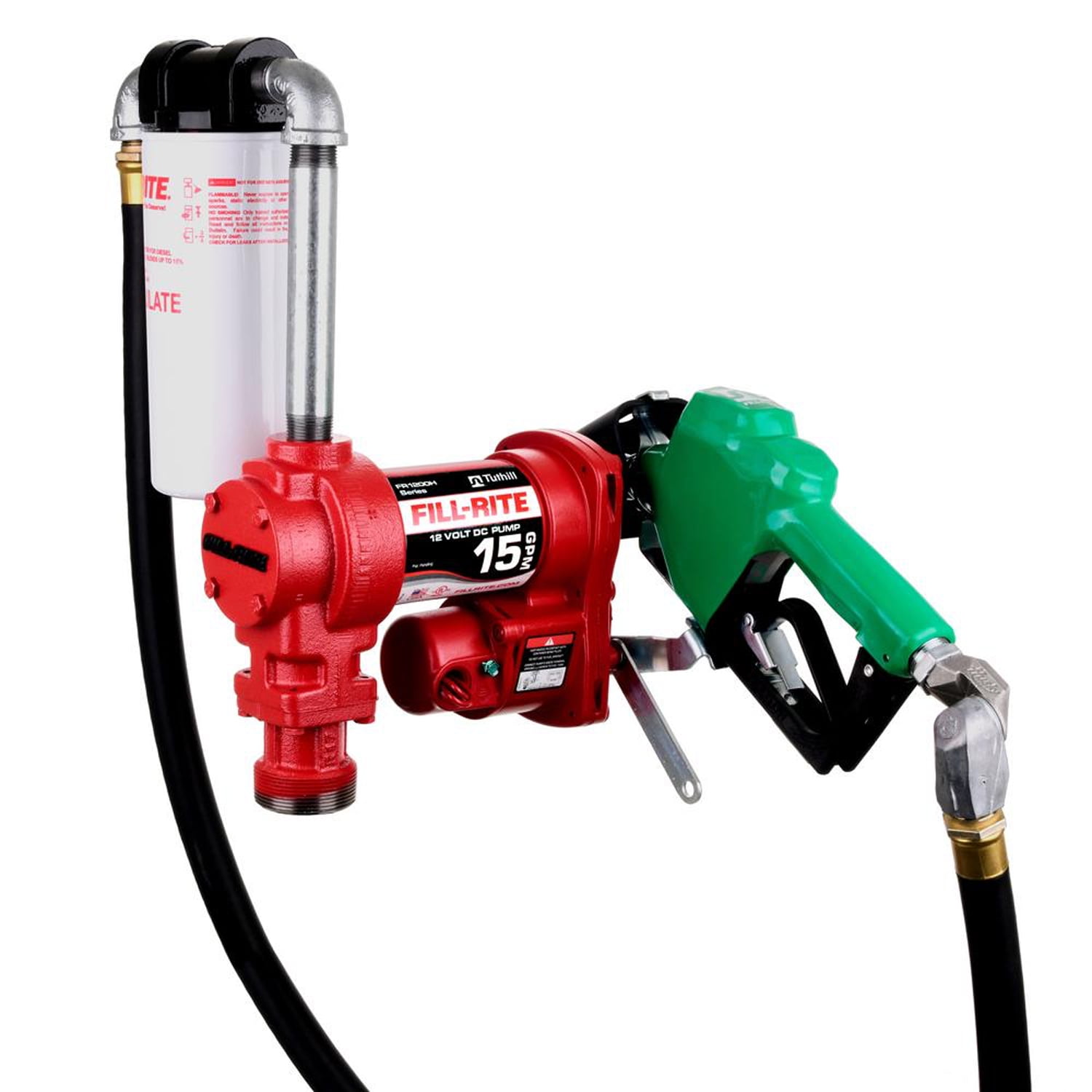 Fill-Rite FR1614 12V 37 LPM Portable Diesel Transfer Pump w/Standard Accessories 