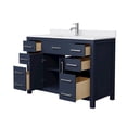 thumbnail image 3 of Wyndham Collection Beckett 48" Wood Single Bathroom Vanity in Nickel/Dark Blue, 3 of 6