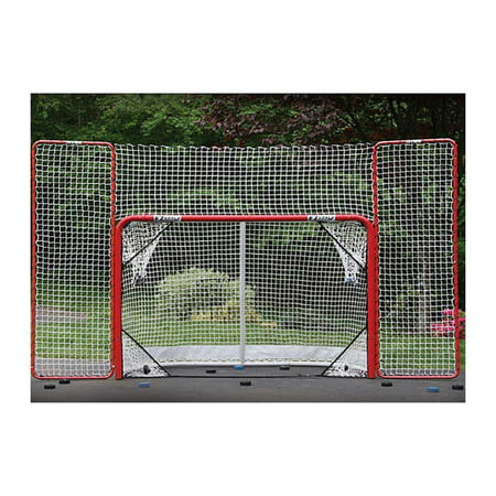 EZGoal 10' x 6' Steel Folding Hockey Goal with Backstop & Targets
