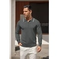 thumbnail image 3 of COOFANDY Men's Zipper Polo Shirt Casual Knit Long Sleeve Polo T Shirt Classic Fit Shirts, 3 of 7