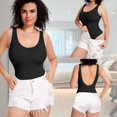 thumbnail image 3 of Qric Backless 2 Pack Bodysuit Slimming Shapewear for Women Tummy Control Overbust Body Shaper Black Beige L, 3 of 8