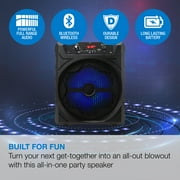 iLive Bluetooth Wireless LED Light Effects Party Speaker, ISB200B, Black