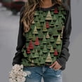 thumbnail image 1 of Walmart+ Semaine Aqestyerly Hauts à Manches Longues pour Femmes Blouse de Noël Imprimée Col Rond Tunique Décontractée, 1 of 3