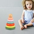 thumbnail image 3 of Juguetes de anillos apilables Montessori para bebés, apilador geométrico sensorial para niños pequeños A, 3 of 8