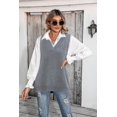 thumbnail image 3 of Zeagoo Women's Sweater Vest Chic Sleeveless V Neck Oversized Pullover Knitted Tops Fall Sweater, 3 of 6