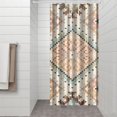 thumbnail image 3 of Small Stall Narrow Shower Curtain 36"W x 72"L – Tropical Bohemian Leaves, Mid-Century Abstract Boho Botanical Bathroom Decor, Vintage Floral Palm Leaf Pattern, Rustic Tribal Folk Style, 3 of 5