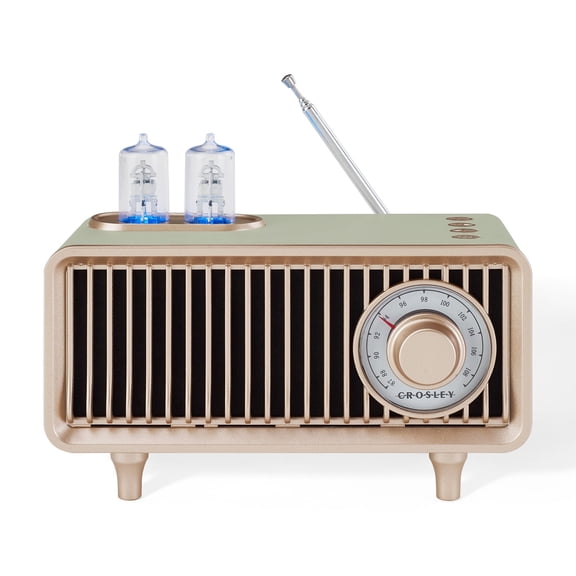 Crosley Milton Retro FM Radio, Portable Bluetooth Speaker with Aux Input, Vintage Home Decor