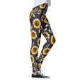 thumbnail image 3 of Gibobby Leggings afelpados para mujer Mallas cómodas con estampado de girasol para mujer, mallas deportivas de Yoga con Control para mujer, mallas de cintura alta(Negro,XG), 3 of 5