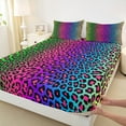 thumbnail image 3 of Castle Fairy Gradient Leopard Print Full Size Sheets 4-Piece for Kids Teens,Animal Cheetah Print Breathable Bed Sheets,Vintage Abstract Ombre Lightweight Sheet Sets,Ultra Soft Home Decor, 3 of 7