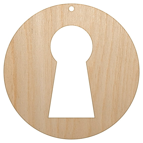Keyhole Symbol Wood Holiday Christmas Tree Ornament Unfinished DIY Pre-Drilled Craft