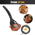 thumbnail image 4 of 2 pinzas de espátula 2 en 1 con agarre y tapa para huevos, pinzas para aletas, tortitas, pescado, tostadas francesas para cocina (negro + rojo), 4 of 5