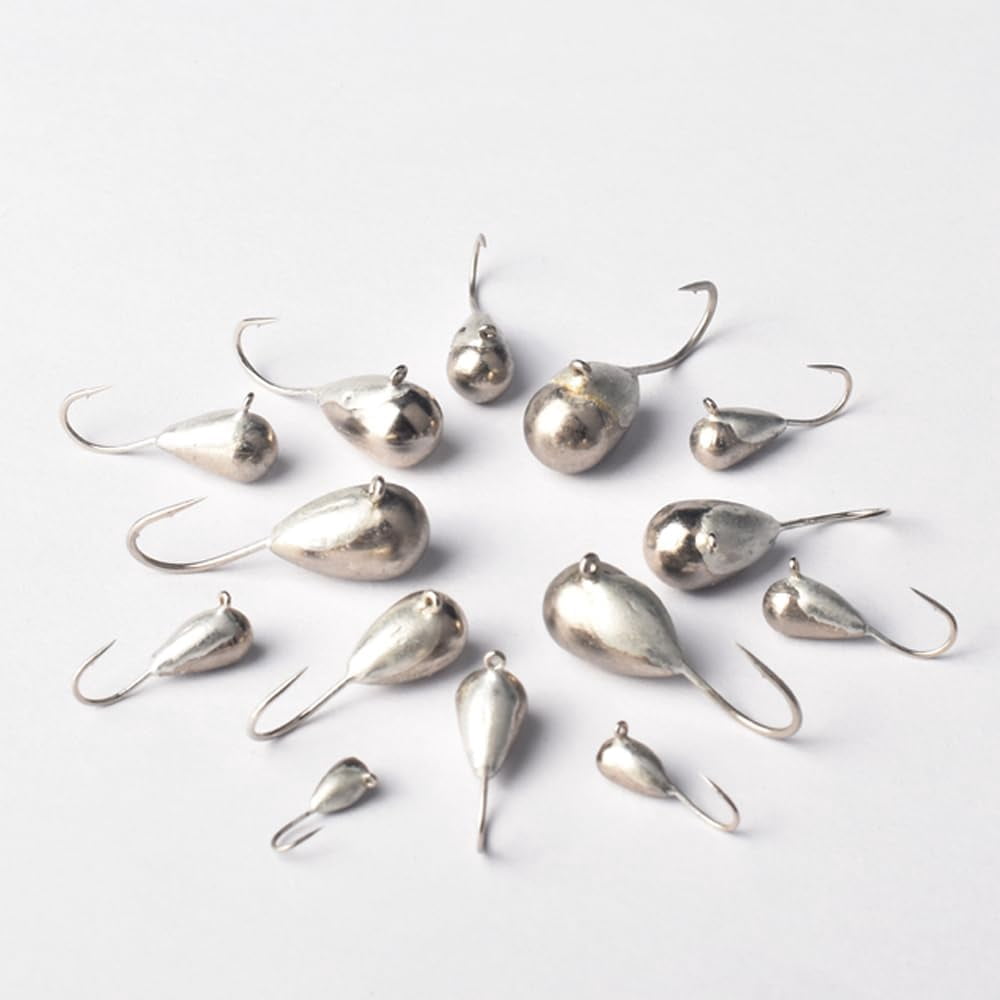 10-Pack Unpainted Tungsten Tear Drop Ice Jigs,2.7/3.2/4/5/5.5/6/7mm Tungsten Ice Fishing Jigs