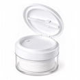 thumbnail image 2 of Round Cotton Pad Storage Jar, Clear Lid Cosmetic Organizer with Small Tweezers for Cotton Balls, Compact Bathroom Vanity Container for Daily Care Supplies, 2 of 5