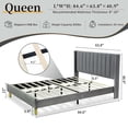 thumbnail image 4 of Queen Size Upholstered Bed Frame,40.9" High Headboard,Strong Metal Frame,Wooden Slats Support,No Box Spring Needed,Easy Assembly,Velvet Fabric,Gray, 4 of 11