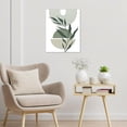 thumbnail image 3 of Mid Century Modern Wall Art Minimalist Geern Geometric Bathroom Pictures Wall Decor Abstract Boho Sun and Leaf on White Canvas Art Wall Decor for Living Room Bedroom 16x24 Inches, 3 of 5