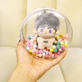 thumbnail image 3 of Qucyy Clear Figure Display Bag with Keychain Clear Circular Thickened Cotton Toy Portable Dust-Proof Storage Pouch with Keychain Plush Doll Display Bag Clear, 3 of 5