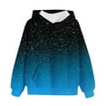 thumbnail image 4 of SERTG Kids Winter Top Gradient Glitter Casual Printed Hoodie Long Sleeves with Pockets Hoodie Top for Children 3-14 Years(Blue,11-12 Years), 4 of 5
