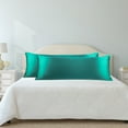thumbnail image 3 of PiccoCasa 1Pc Soft Silky Satin Long Pillowcases for Bedding 20"x54" Teal, 3 of 8