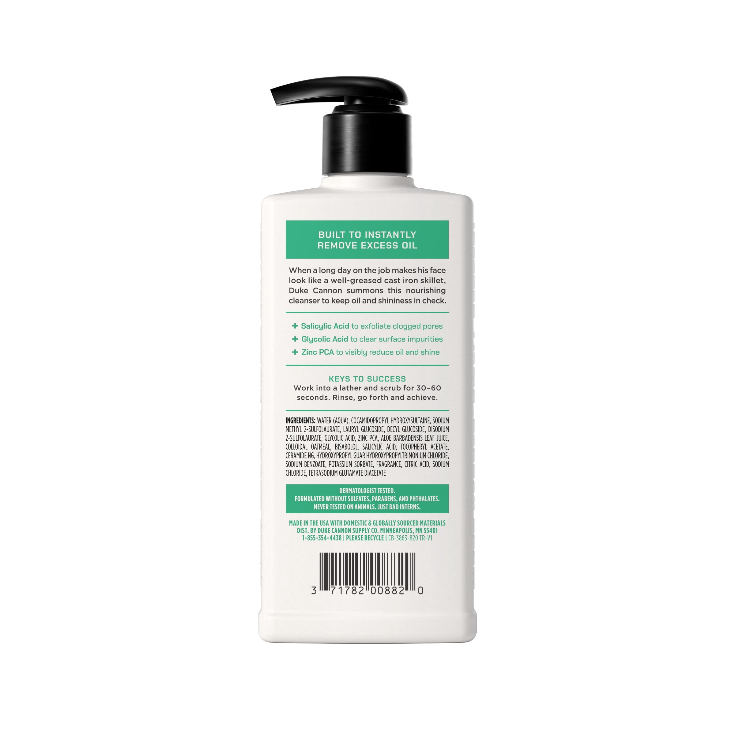 Duke Cannon Supply Co. Oil Defense Face Wash for Men, 8 fl oz