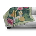 thumbnail image 2 of Cactus Soft Flannel Fleece Throw Blanket, Succulent Plants Hibiscus Flowers Palm Monstera Boho Foliage Art, Cozy Plush for Indoor and Outdoor Use, 50" x 70", Pale Orange Pink, by Ambesonne, 2 of 5