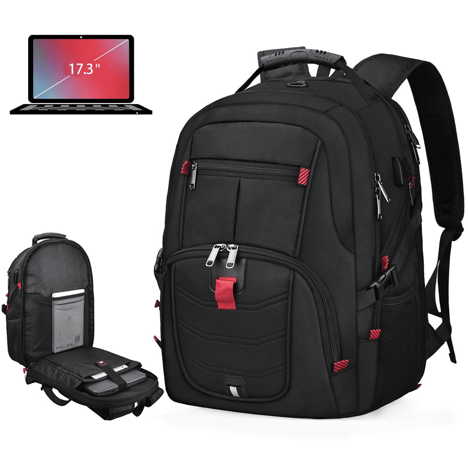  YOREPEK Travel Backpack, Extra Large 50L Laptop Backpacks for  Men Women, Water Resistant College Backpack Airline Approved Business Work  Bag with USB Charging Port Fits 17 Inch Computer, Black : Electronics