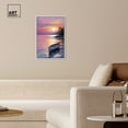 thumbnail image 3 of Quaint Sunset Shore Beach Life Inspired Pastel Color Canvas Wall Art by Art Remedy, White Floater Frame, 16"x24", 3 of 7