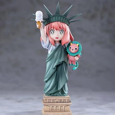 Belife Detachable Anya Forger Figure with Statue of Liberty Ornament - 7.48'' Collectible from Anime Spy x Family, Creative Resin Decoration Art Decoration Home Decoration Crafts Decoration