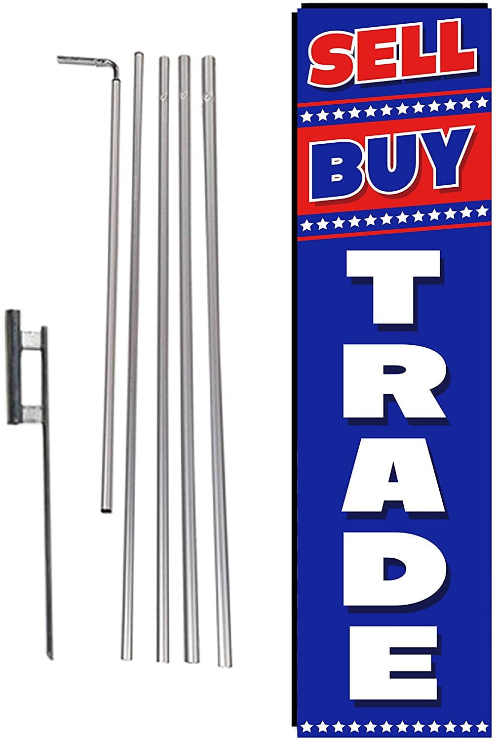 Spike Pole Flag Trades Welcome Here Swooper Feather Flag 16ft Aluminum Advertising Kit