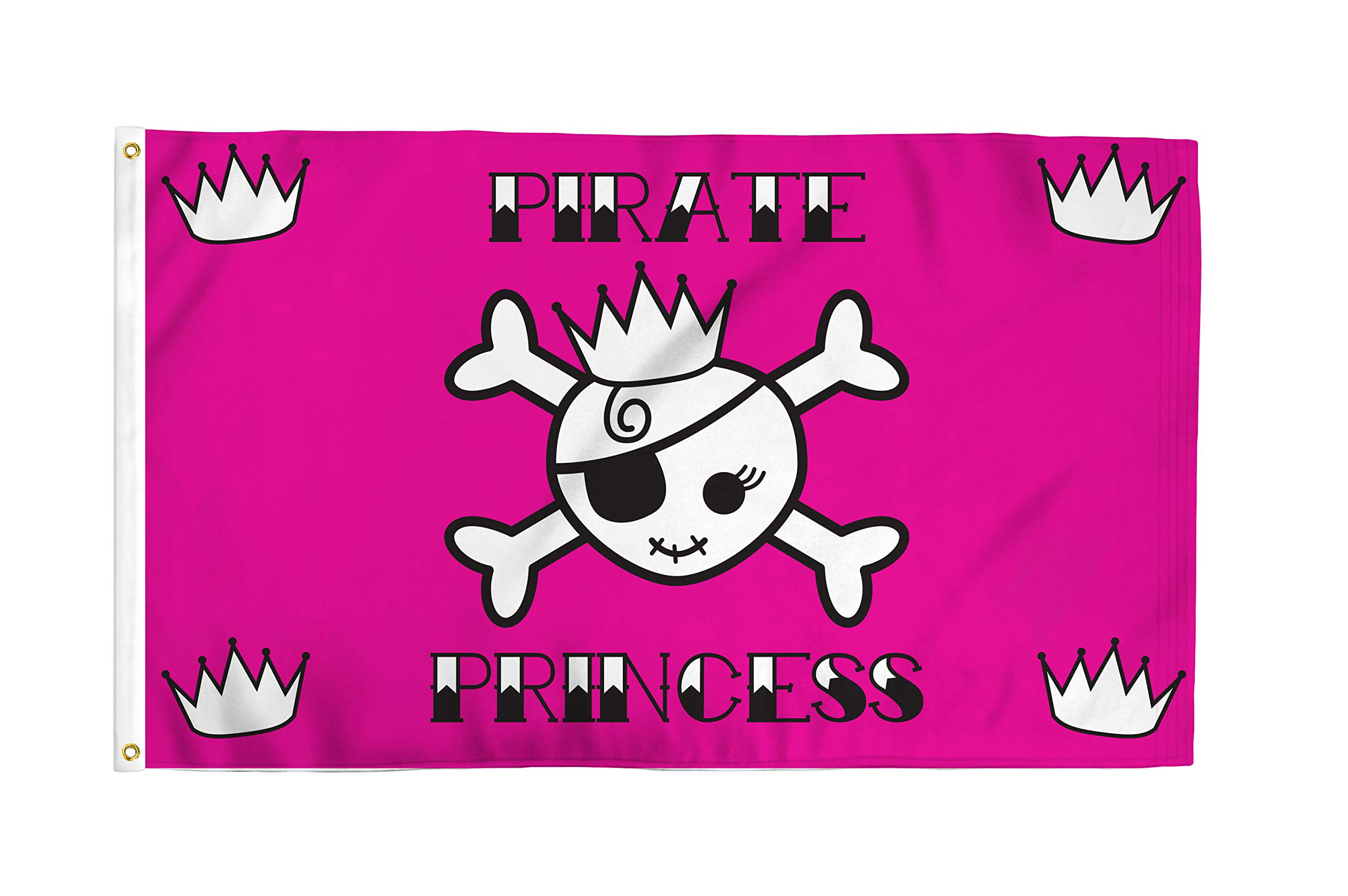 UV Resistant Mighty-Locked Stitching Pirate Princess 3x5 Ft Skull MC Biker Flag Golden Brass Grommets Perfect for Indoor or Outdoor Flying! Bold Vibrant Colors Durable 100 Denier Polyester 