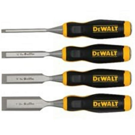 UPC: 0076174160635 | DeWalt 1  W x 5  L Forged Steel Wood Chisel Set Yellow 4 pc.