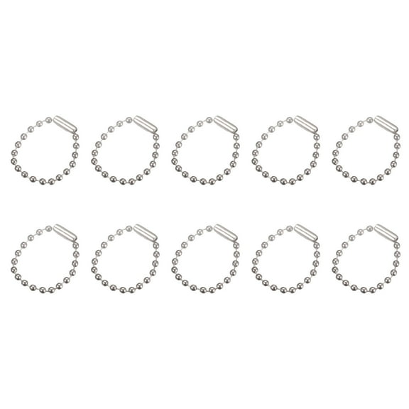 Uxcell 3.15" Ball Bead Chains with Connectors for Chains DIY Crafts, 48 Pack Silver