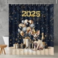 thumbnail image 2 of Happy New Year Sphynx Welcome 2025 Balloon Firework Party Shower Curtain Cat Lover Kitten Owner Gifts Idea Waterproof Bathroom Bathtub Curtain - 01014, 2 of 5