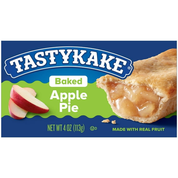 Tastykake Baked Apple Pie, Individually Wrapped Soft Baked Crust Fruit Pie, 4 ounce