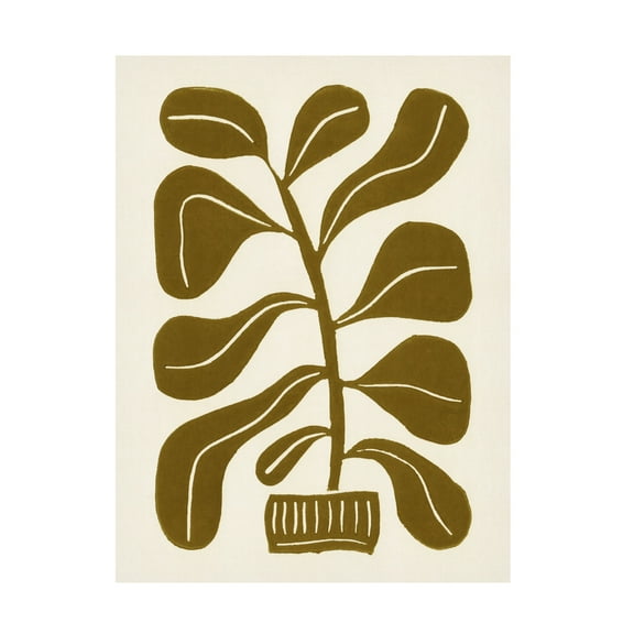Trademark Fine Art Alisa Galitsyna Linocut Houseplant 2 Canvas Wall Art