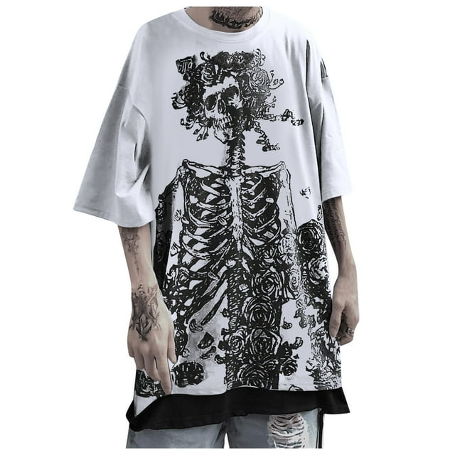 LUOGENLI T-shirts pour Femmes, Été, Décontracté, Grande Taille, Manches Longues, Blouse Graphique, Blanc TG