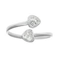 thumbnail image 2 of JewelStop 14k White Gold CZ Heart Toe Ring Adjustable, 1.35gr., 2 of 3