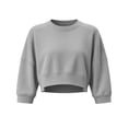 thumbnail image 7 of Staron Women's Crop Tops Crew Neck 3/4 Sleeve Loose Casual Short Sweatshirt Lightweight Drop Shoulder Pullover Top Gray M, 7 of 7