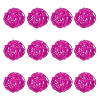 Uxcell 12-Pack Wicker Rattan Balls 40mm/1.6 Inch Decorative Rattan Balls for Christmas Weddings Thanksgiving Rose Red