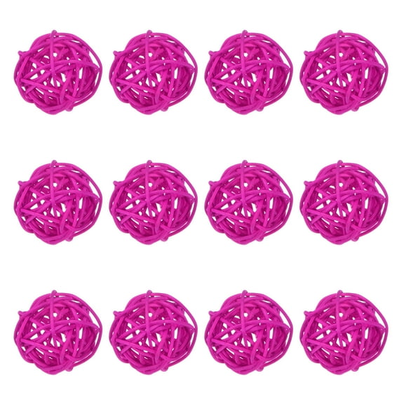 Uxcell 12-Pack Wicker Rattan Balls 40mm/1.6 Inch Decorative Rattan Balls for Christmas Weddings Thanksgiving Rose Red