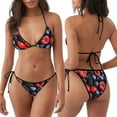 thumbnail image 3 of Xecao Variety Of Fruits And Berries Print Women's Stretchy Bikini Set Adjustable Straps Two-Piece Swimsuit for Swimming Sunbathing, 3 of 5