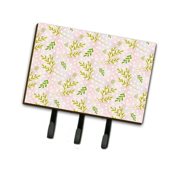 Carolines Treasures BB7480TH68 Watercolor Leaves Pink Leash or Key Holder Triple Hook multicolor