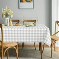 thumbnail image 2 of Checkered Vinyl Rectangle Tablecloth, 60 x 84 Inch, 100% Waterproof Oil Proof Spill Proof PVC Table Cloth, Wipe Clean Table Cover for Dining Table, Buffet Parties, Silver Grey and White, 2 of 6