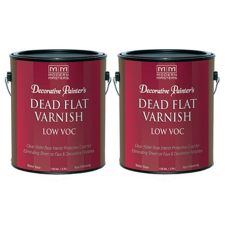 2-Pack of 1 gal Modern Masters DP400 Clear Decorative Painter's Acrylic Dead Flat Varnish